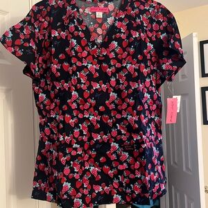 Berry burst scrub top